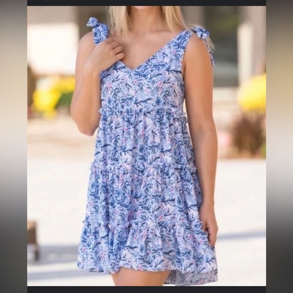 Simply Southern Leaf Gatherer Tiered Dress - Picture 1 of 6